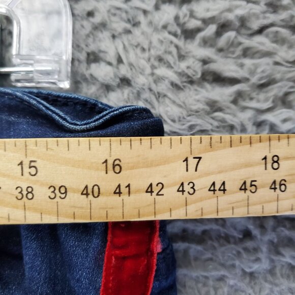 Judy Blue Jeans Women’s Size 15/32 Blue With Red Stripe Skinny Fit Distressed - Picture 6 of 13